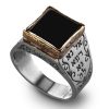 Rafael Kabbalah Ring - 5 Metals with Onyx gem for Health and Success